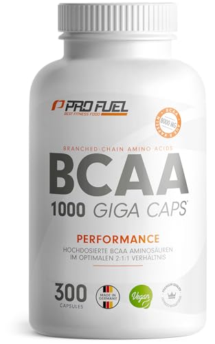 BCAA 1000 Giga Caps - hochdosiert mit 8000mg BCAA - 300x BCAA-Kapseln...