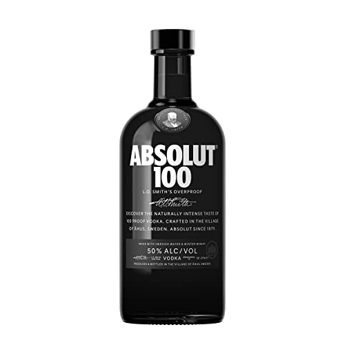 Absolut Vodka 100 – Edel-Vodka in eleganter, schwarzer Flasche –...