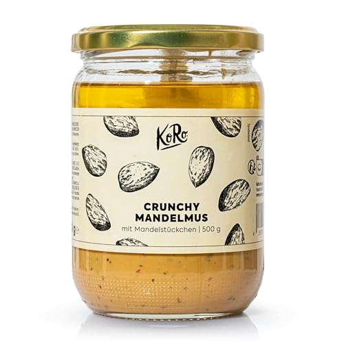 KoRo - Crunchy Mandelmus 500 g - Cremiges Mus mit gerösteten...