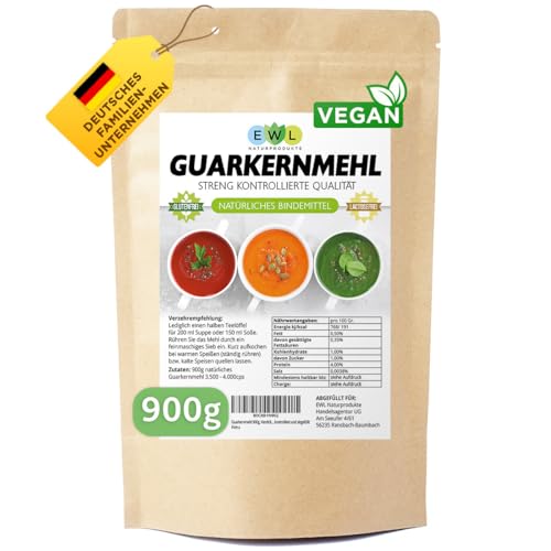 EWL Naturprodukte Guarkernmehl für Eis 900g, Guar Gum Vegan und...