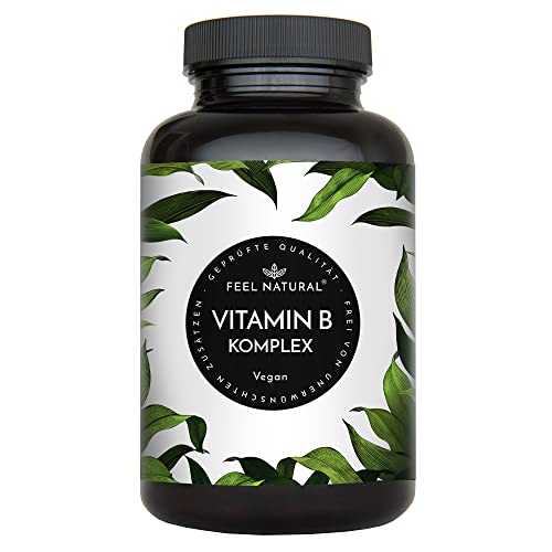 Vitamin B Komplex - 180 vegane Kapseln - 500µg Vitamin B12 - alle 8...