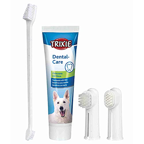 TRIXIE Zahnpflege 4 Stück Satz für Hund, Für die Rundum-Pflege der...