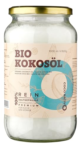 Bio Kokosöl CocoNativo - 1000mL (1L) - Bio Kokosfett, Kokosnussöl,...