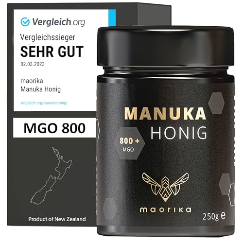 maorika - Manuka Honig 800 MGO + 250g im Glas (lichtundurchlässig,...