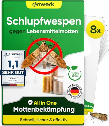 anwerk® Schlupfwespen gegen Lebensmittelmotten - 8 Karten (2 Karten...