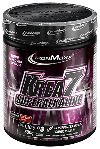 IronMaxx Krea7 Superalkaline Kreatin Pulver - Kirsche 500g Dose |...