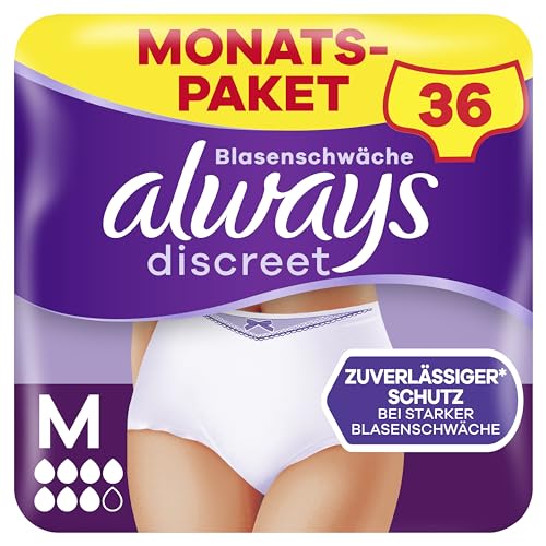 Always Discreet Inkontinenz Pants Gr. M, Plus, 36 Höschen (4 x 9...